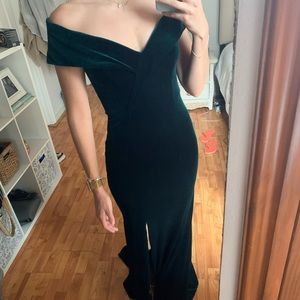 Xscape Emerald Green Velvet Evening dress